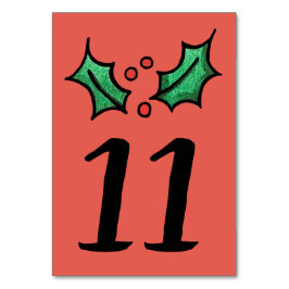 Weihnachts-Holly-Hochzeit-Tischnummer Tischnummer