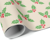 Weihnachts Holly Holiday Geschenk Geschenkpapier (Rolleneckpunkt)