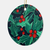 Weihnachts Holly Keramik Ornament (Links)