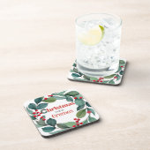 Weihnachts-Holly-Kranz-Kissen Getränkeuntersetzer (Rechte Seite)