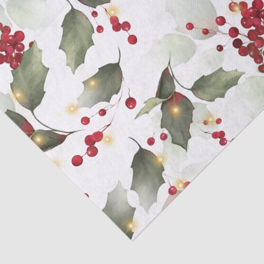 Weihnachts Holly Light Garland Tissue Paper Seidenpapier (Detail)