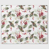 Weihnachts Holly Light Garland Wrapping Paper Geschenkpapier (Flach)