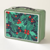 Weihnachts Holly Metall Brotdose (Rückseite)