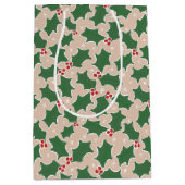 Weihnachts Holly Mittlere Geschenktüte (Vorderseite)