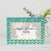 Weihnachts-Holly-Muster-Fotokarte Feiertagskarte (Stehend Vorderseite)