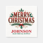 Weihnachts-Holly-Office-Party Serviette (Vorderseite)