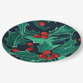 Weihnachts Holly Pappteller (Schrägansicht)