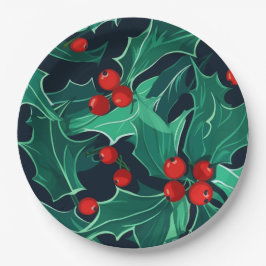 Weihnachts Holly Pappteller