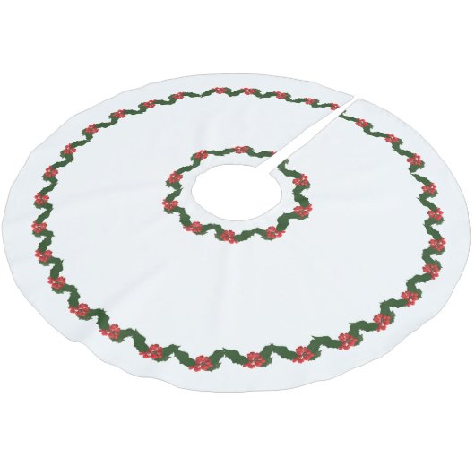 Weihnachts Holly Polyester Weihnachtsbaumdecke (Schrägansicht)