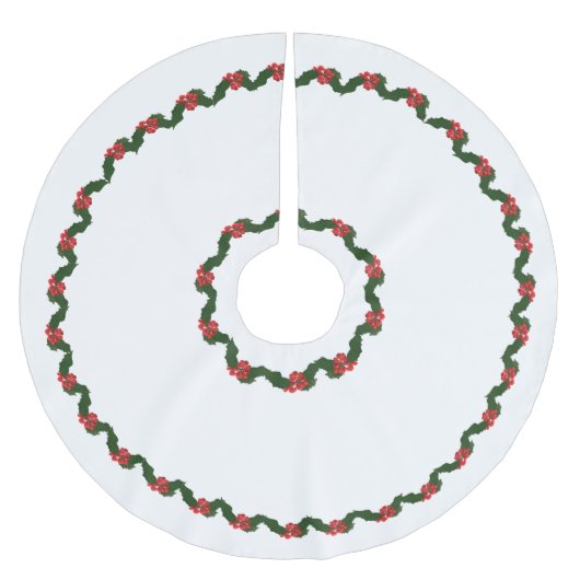 Weihnachts Holly Polyester Weihnachtsbaumdecke (Vorderseite)