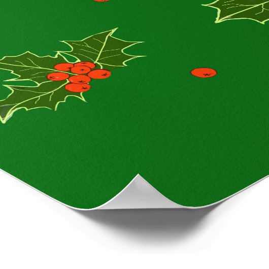 Weihnachts Holly Poster (Ecke)
