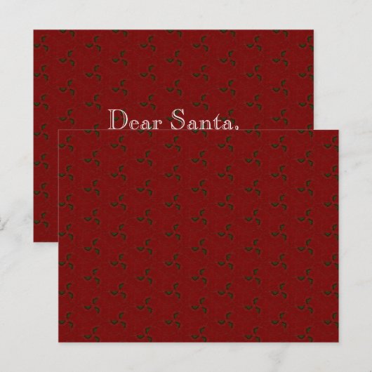 Weihnachts Holly Postkarte (Vorne/Hinten)