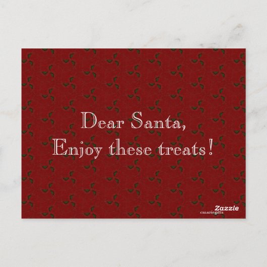 Weihnachts Holly Postkarte (Rückseite)