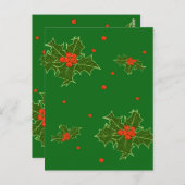 Weihnachts Holly Postkarte (Vorne/Hinten)