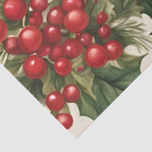 Weihnachts-Holly & Red Berries-Tissue Seidenpapier (Ausschnitt)