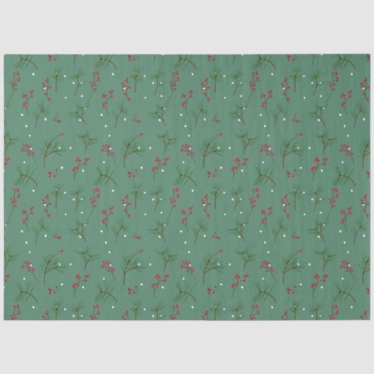 Weihnachts Holly Seidenpapier (Vorderseite)
