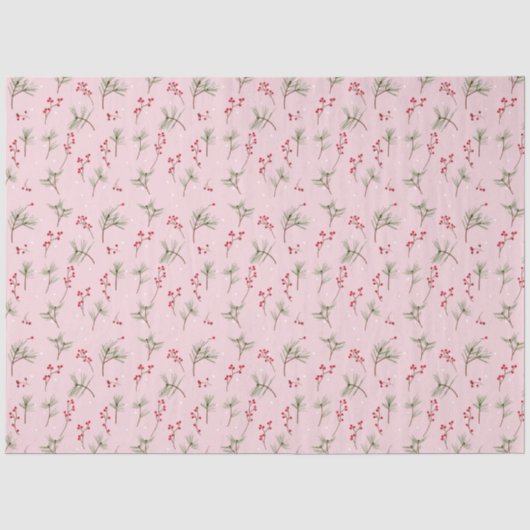 Weihnachts Holly Seidenpapier (Vorderseite)