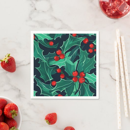Weihnachts Holly Serviette (Beispiel)