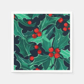Weihnachts Holly Serviette (Vorderseite)