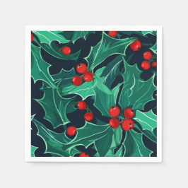 Weihnachts Holly Serviette