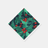 Weihnachts Holly Serviette (Ecke)