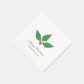 Weihnachts Holly Serviette (Ecke)