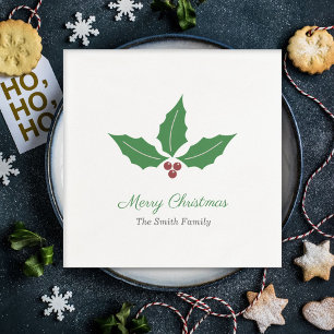 Weihnachts Holly Serviette