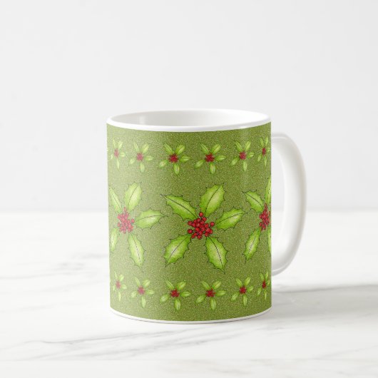 Weihnachts-Holly-Tasse Kaffeetasse (VorderseiteRechts)