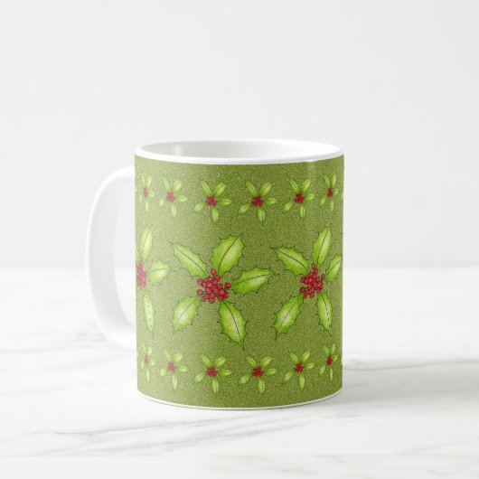 Weihnachts-Holly-Tasse Kaffeetasse (Vorderseite Links)