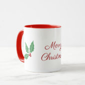 Weihnachts-Holly-Tasse Tasse (Vorderseite Links)