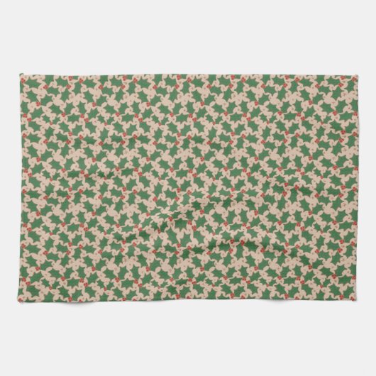 Weihnachts Holly Tee Handtuch (Horizontal)