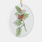 Weihnachts-Holly und Berry-Ornament Keramik Ornament (Rechts)
