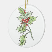 Weihnachts-Holly und Berry-Ornament Keramik Ornament (Links)
