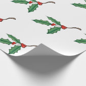 Weihnachts Holly Wrapping Paper Geschenkpapier (Ecke)