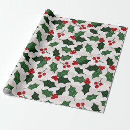 Weihnachts Holly Wrapping Paper Geschenkpapier