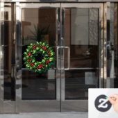 Weihnachts-Holly-Wreath-Fenster Fensteraufkleber (Büro Tür)
