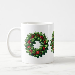 Weihnachts-Holly-Wreath-Tasse Kaffeetasse