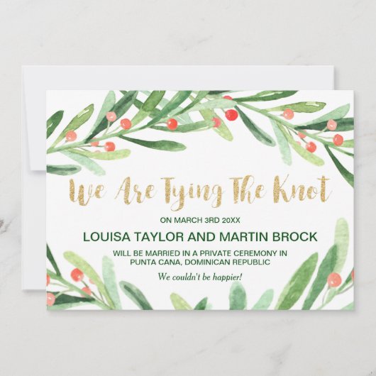 Weihnachts-Holly-Wreath-Verkündung Ankündigung (Vorderseite)