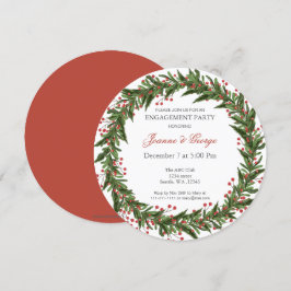 Weihnachts Holly Wreath Winter Engagement Party Einladung