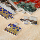 Weihnachts-Holly-Zug Winter-Schneekissen Puzzle (Seite)