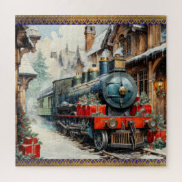 Weihnachts-Holly-Zug Winter-Schneekissen Puzzle
