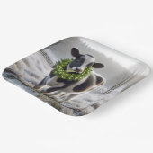 Weihnachts-Holstein-Kuh mit einem Kranz Pappteller (Gewinkelt)