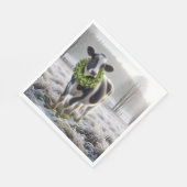 Weihnachts-Holstein-Kuh mit einem Kranz Serviette (Ecke)