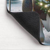 Weihnachts-Holstein-Kuh mit Kranz Mousepad (Ecke)