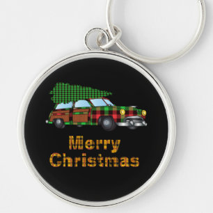 Weihnachts-Holzauto-Geschenk für Xmas-Urlaub Schlüsselanhänger