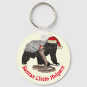 Weihnachts-Honey-Badger und Schlange-Funny-Zitat Schlüsselanhänger (Vorderseite)