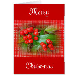 Weihnachts-Honeysuckle Berries auf Baumwolltuch