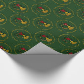 Weihnachts-Horn-Grün-Geschenkpapier Geschenkpapier (Ecke)