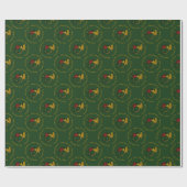 Weihnachts-Horn-Grün-Geschenkpapier Geschenkpapier (Flach)