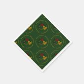 Weihnachts-Horn-Grün-PAPIER NAPKINS Serviette (Ecke)